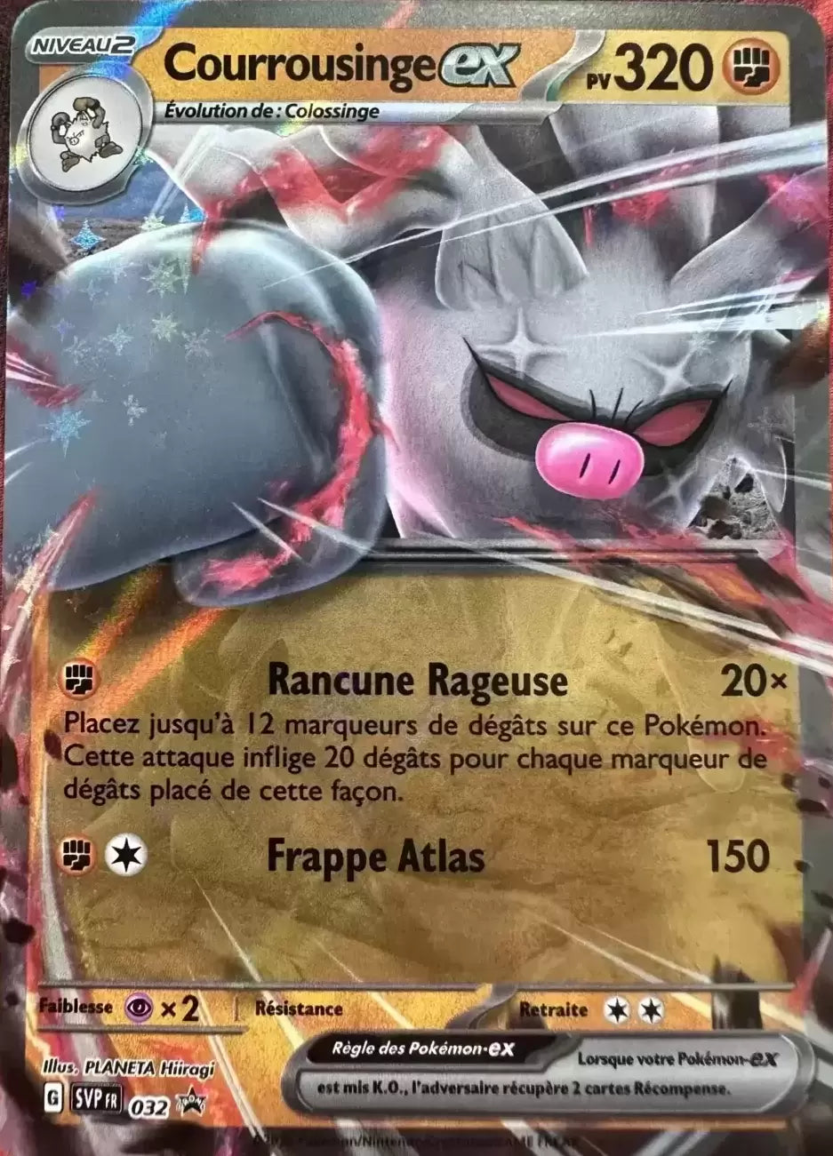 Courrousinge EX 032 Promo des cartes Écarlate et Violet, visible chez Manga Cash à Ans en région liégeoise.