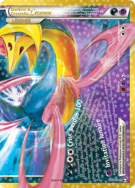 Darkrai & Cresselia Légende (TM) 100/102, carte 30ᵉ Anniversaire (30C), en vente à Manga Cash à Ans, province de Liège.