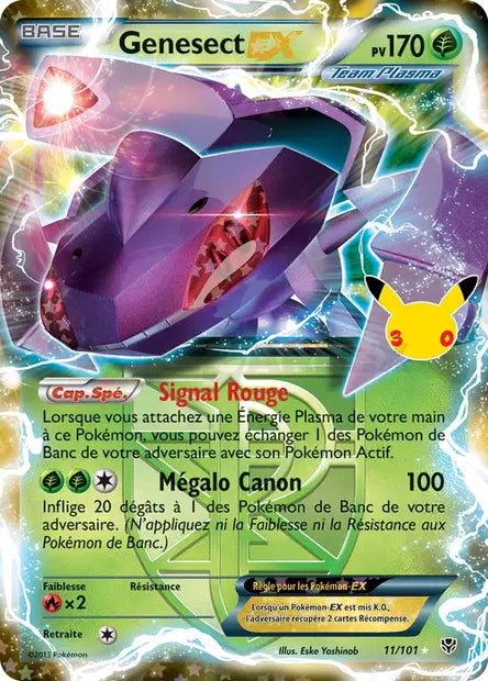 Genesect EX (PLB) 11/101, carte 30ᵉ Anniversaire (30C), en vente à Manga Cash à Ans, province de Liège.