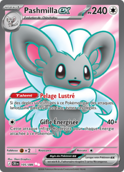 Pashmilla EX 105/086, carte Chaos Ascendant (CRI), en vente à Manga Cash à Ans, province de Liège.