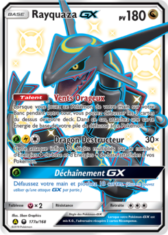 Rayquaza GX 177a/168, carte Tempête Céleste (CES), en vente à Manga Cash à Ans, province de Liège.