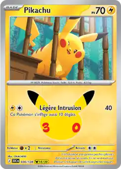 Pikachu 14/30 036/128, carte 30ᵉ Anniversaire (30C), en vente à Manga Cash à Ans, province de Liège.