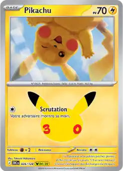Pikachu 04/30 026/128, carte 30ᵉ Anniversaire (30C), en vente à Manga Cash à Ans, province de Liège.