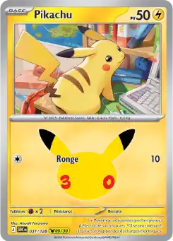 Pikachu 09/30 031/128, carte 30ᵉ Anniversaire (30C), en vente à Manga Cash à Ans, province de Liège.