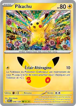 Pikachu 18/30 040/128, carte 30ᵉ Anniversaire (30C), en vente à Manga Cash à Ans, province de Liège.