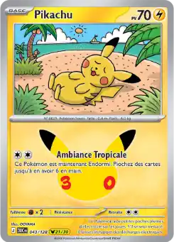Pikachu 21/30 043/128, carte 30ᵉ Anniversaire (30C), en vente à Manga Cash à Ans, province de Liège.