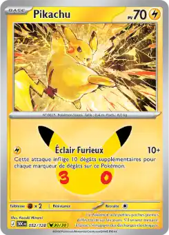 Pikachu 30/30 052/128, carte 30ᵉ Anniversaire (30C), en vente à Manga Cash à Ans, province de Liège.