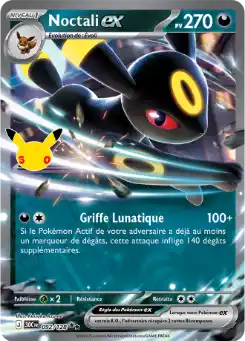 Noctali EX 092/128, carte 30ᵉ Anniversaire (30C), en vente à Manga Cash à Ans, province de Liège.