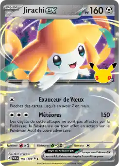 Jirachi EX 102/128, carte 30ᵉ Anniversaire (30C), en vente à Manga Cash à Ans, province de Liège.