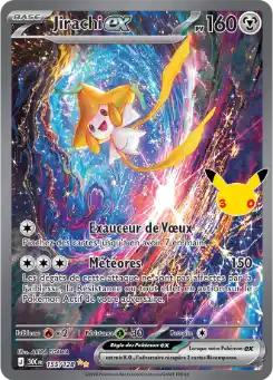 Jirachi EX 155/128, carte 30ᵉ Anniversaire (30C), en vente à Manga Cash à Ans, province de Liège.