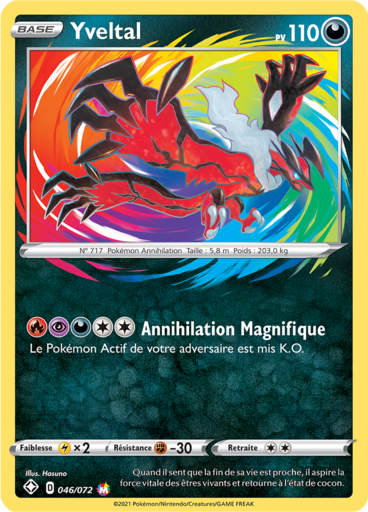Carte Pokémon Yveltal 046/072 - Destinées Radieuses - Manga Cash Ans-Liège