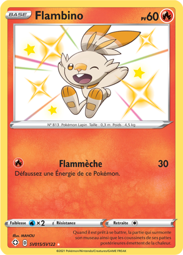 Carte Pokémon Flambino SV015/SV122 - Destinées Radieuses - Manga Cash Ans