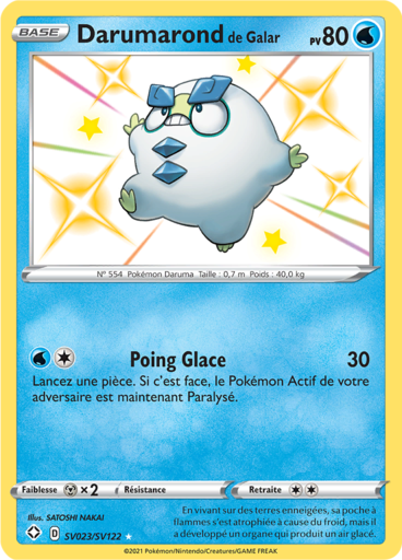 Carte Pokémon Darumaron de Galar SV023/SV122 - Destinées Radieuses - Manga Cash Ans