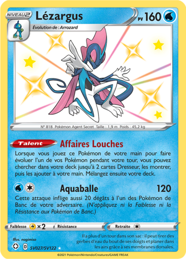 Carte Pokémon Lézargus SV027/SV122 - Destinées Radieuses - Manga Cash Ans