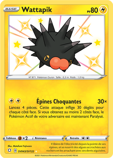 Carte Pokémon Wattapik SV043/SV122 - Destinées Radieuses - Manga Cash Ans