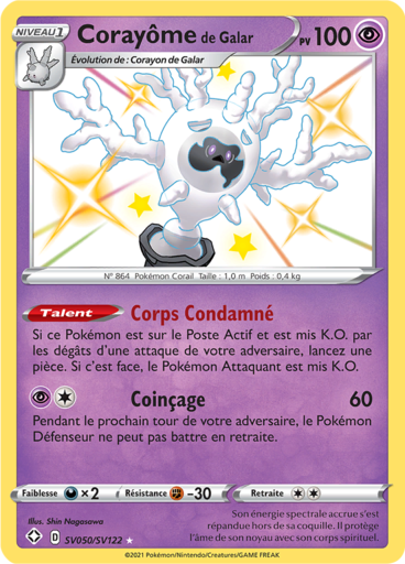 Carte Pokémon Corayôme de Galar SV050/SV122 - Destinées Radieuses - Manga Cash Ans