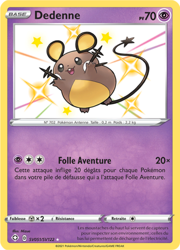 Carte Pokémon Dedenne SV051/SV122 - Destinées Radieuses - Manga Cash Ans