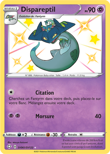 Carte Pokémon Dispareptil SV061/SV122 - Destinées Radieuses - Manga Cash Ans
