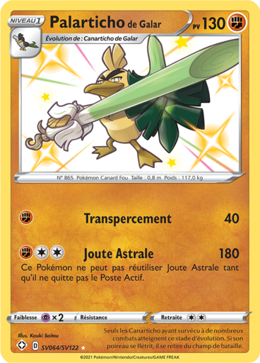 Carte Pokémon Palarticho de Galar SV064/SV122 - Destinées Radieuses - Manga Cash Ans