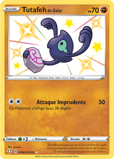 Carte Pokémon Tutafeh de Galar SV065/SV122 - Destinées Radieuses - Manga Cash Ans