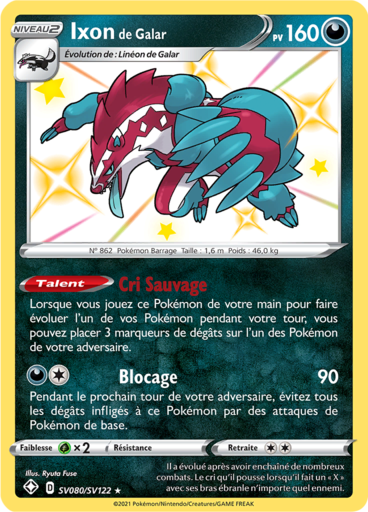 Carte Pokémon Ixon de Galar SV080/SV122 - Destinées Radieuses - Manga Cash Ans