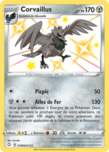 Carte Pokémon Corvaillus SV089/SV122 - Destinées Radieuses - Manga Cash Ans