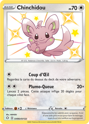 Carte Pokémon Chinchidou SV093/SV122 - Destinées Radieuses - Manga Cash Ans