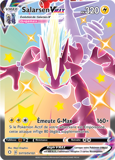 Carte Pokémon Salarsen VMAX SV113/SV122 - Destinées Radieuses - Manga Cash Ans