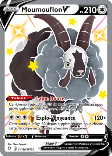 Carte Pokémon Moumouflon V SV120/SV122 - Destinées Radieuses - Manga Cash Ans