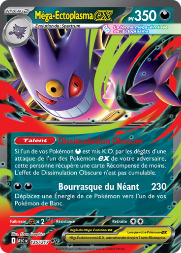 Carte Pokémon Méga-Ectoplasma EX 125/217 - Héros Transcendants - Manga Cash Ans (Liège)