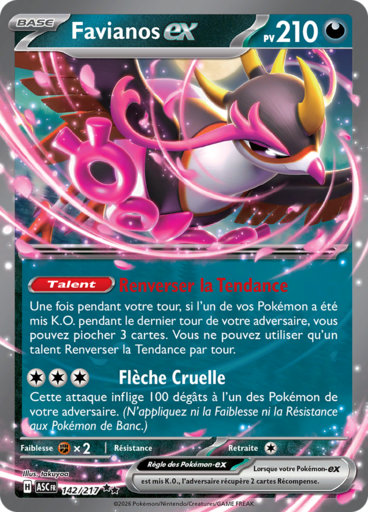 Carte Pokémon Favianos EX 142/214 - Héros Transcendants - Manga Cash Ans (Liège)