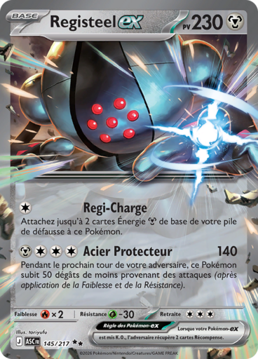 Carte Pokémon Registeel EX 145/217 - Héros Transcendants - Manga Cash Ans (Liège)