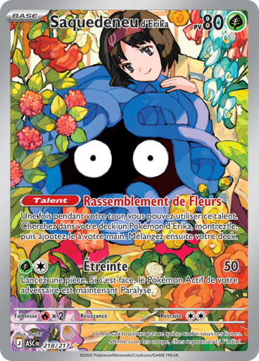 Carte Pokémon Saquedeneu d'Erika 218/217 - Héros Transcendants - Manga Cash Ans (Liège)