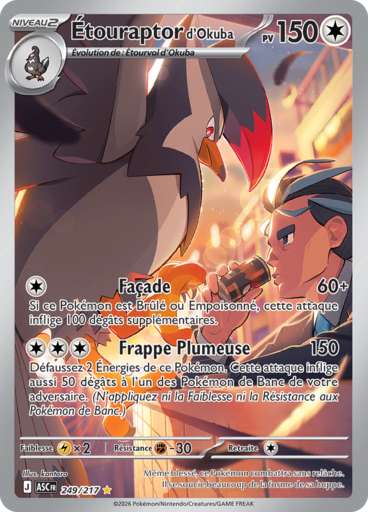 Carte Pokémon Étouraptor d'Okuba 249/217 - Héros Transcendants - Manga Cash Ans (Liège)