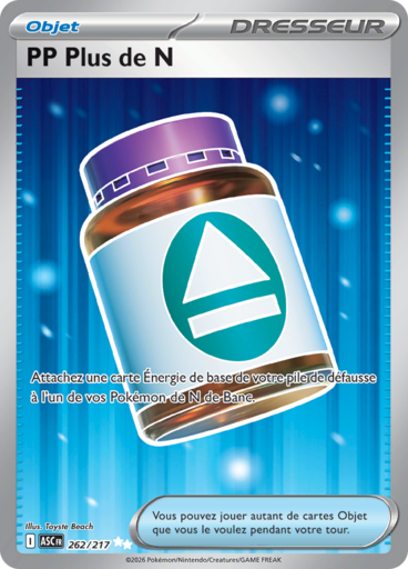 Carte Pokémon PP Plus de N 262/217 - Héros Transcendants - Manga Cash Ans (Liège)