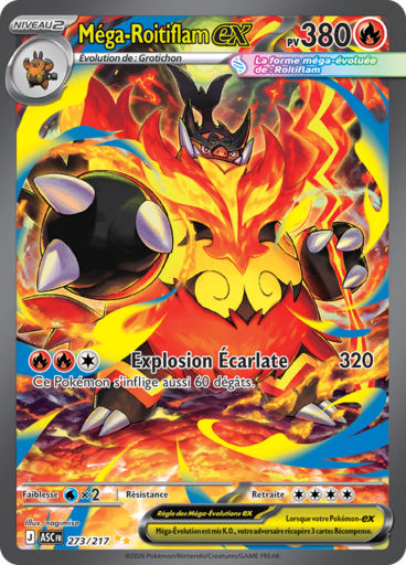 Carte Pokémon Méga-Roitiflam EX 273/217 - Héros Transcendants - Manga Cash Ans (Liège)