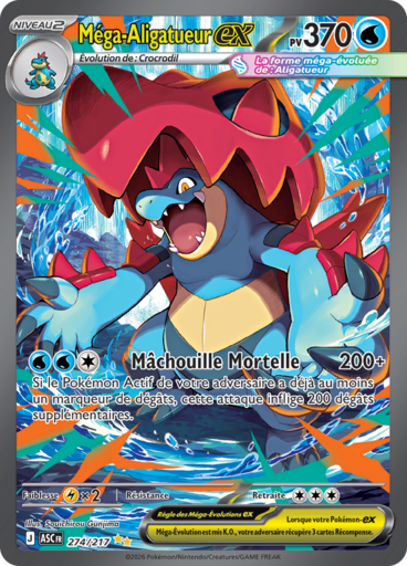 Carte Pokémon Méga-Aligatueur EX 274/217 - Héros Transcendants - Manga Cash Ans (Liège)