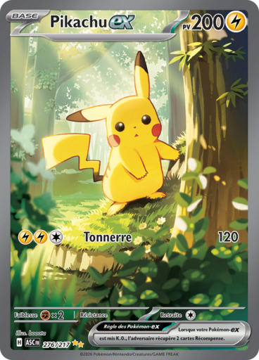 Carte Pokémon Pikachu EX 276/217 - Héros Transcendants - Manga Cash Ans (Liège)