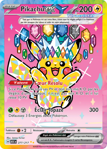 Carte Pokémon Pikachu EX 277/217 - Héros Transcendants - Manga Cash Ans (Liège)