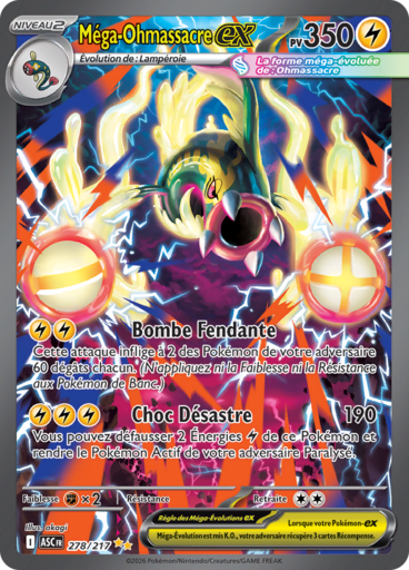 Carte Pokémon Méga-Ohmassacre EX 278/217 - Héros Transcendants - Manga Cash Ans (Liège)
