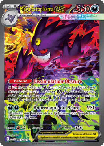 Carte Pokémon Méga-Ectoplasma EX 284/217 - Héros Transcendants - Manga Cash Ans (Liège)