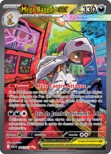 Carte Pokémon Méga-Baggaïd EX 285/217 - Héros Transcendants - Manga Cash Ans (Liège)