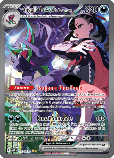 Carte Pokémon Angoliath EX de Rosemary 287/217 - Héros Transcendants - Manga Cash Ans (Liège)