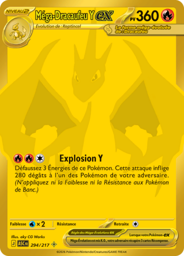 Carte Pokémon Méga-Dracaufeu Y EX 294/217 - Héros Transcendants - Manga Cash Ans (Liège)