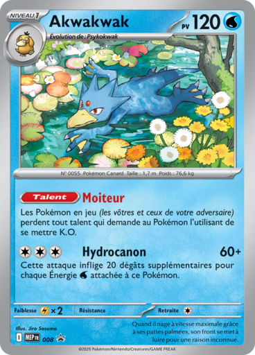 Carte Pokémon Akwakwak MEP008 chez Manga Cash Ans sur les hauteurs de Liège
