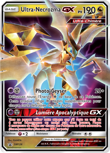 Ultra-Necrozma GX SM126, carte Carte Promo Soleil et Lune, en vente à Manga Cash à Ans, province de Liège.