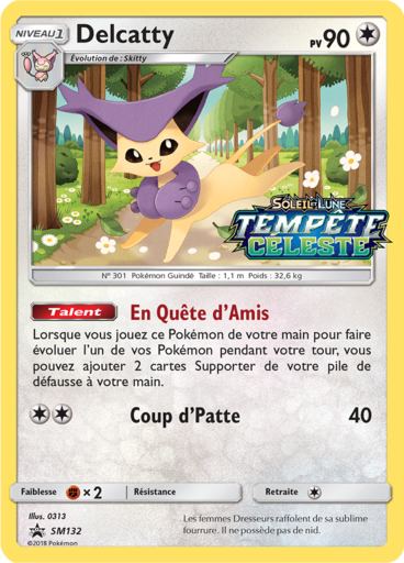 Delcatty SM132, carte Carte Promo Soleil et Lune, en vente à Manga Cash à Ans, province de Liège.