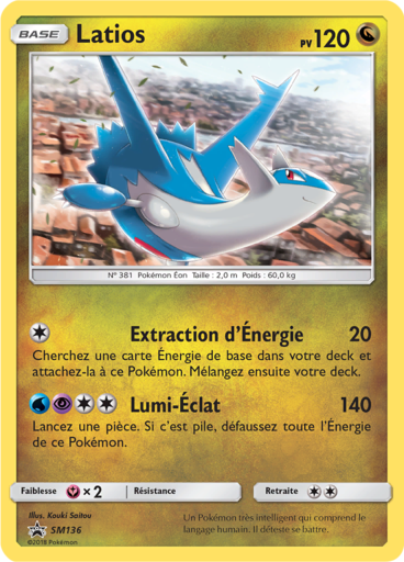Latios SM136, carte Carte Promo Soleil et Lune, en vente à Manga Cash à Ans, province de Liège.