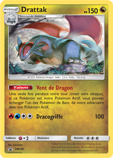 Drattak SM140, carte Carte Promo Soleil et Lune, en vente à Manga Cash à Ans, province de Liège.
