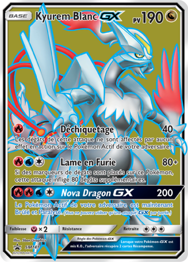 Kyurem Blanc GX SM141, carte Carte Promo Soleil et Lune, en vente à Manga Cash à Ans, province de Liège.